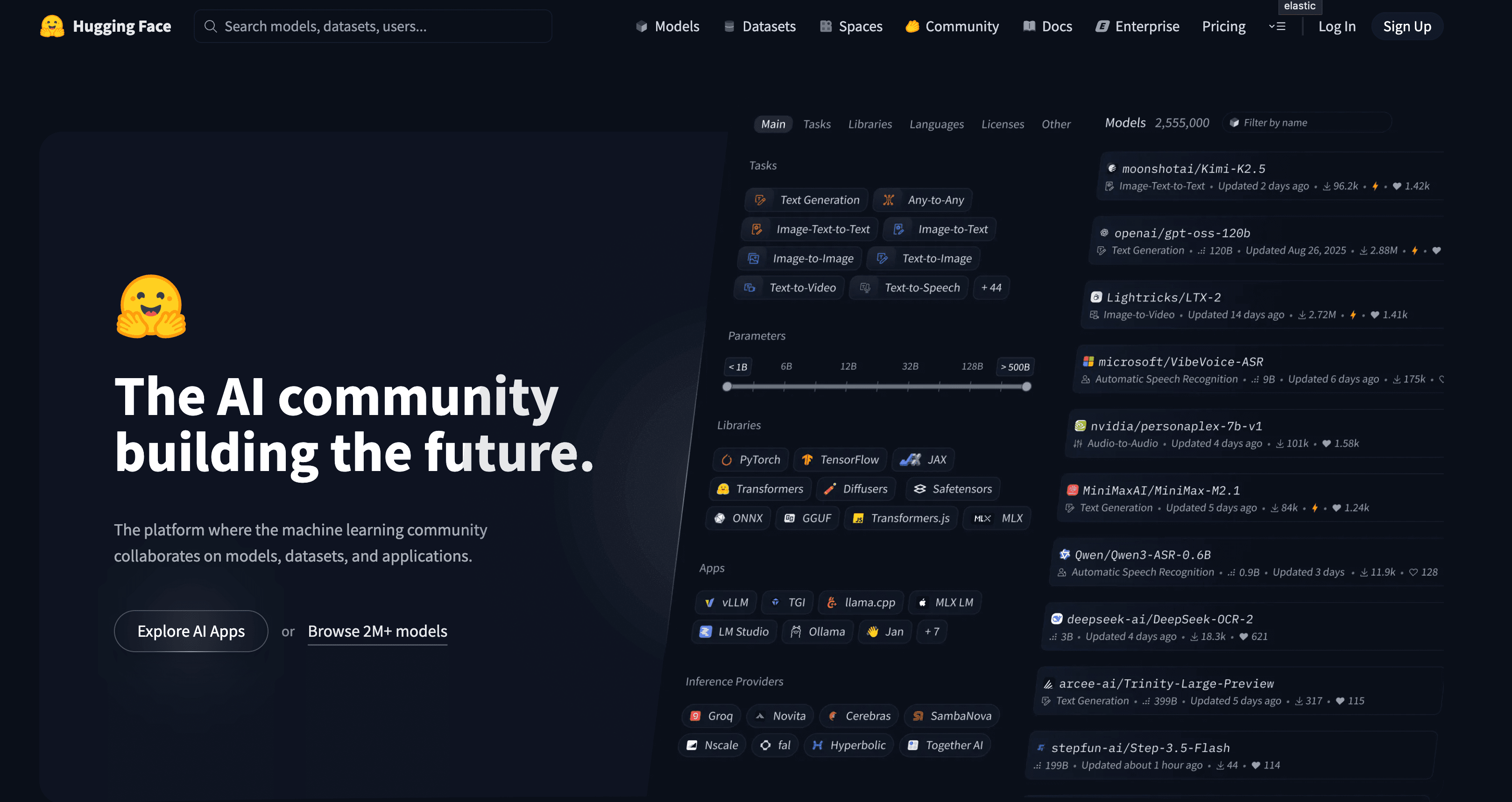 Hugging Face 网站截图